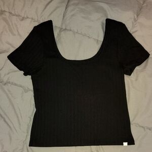 Women's Black Ribbed Top